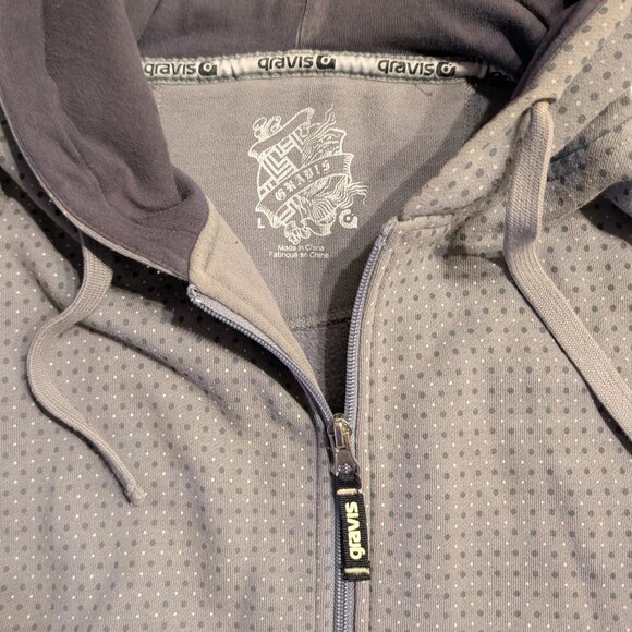 GRAVIS vintage zip hoodie gray large BURTON - Picture 2 of 4